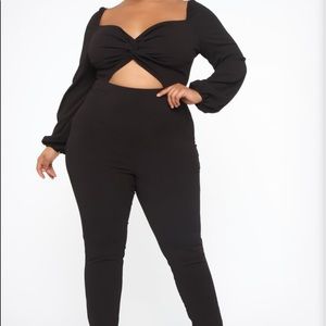 Oh Posh Twist Front Jumpsuit - Black sz 2x